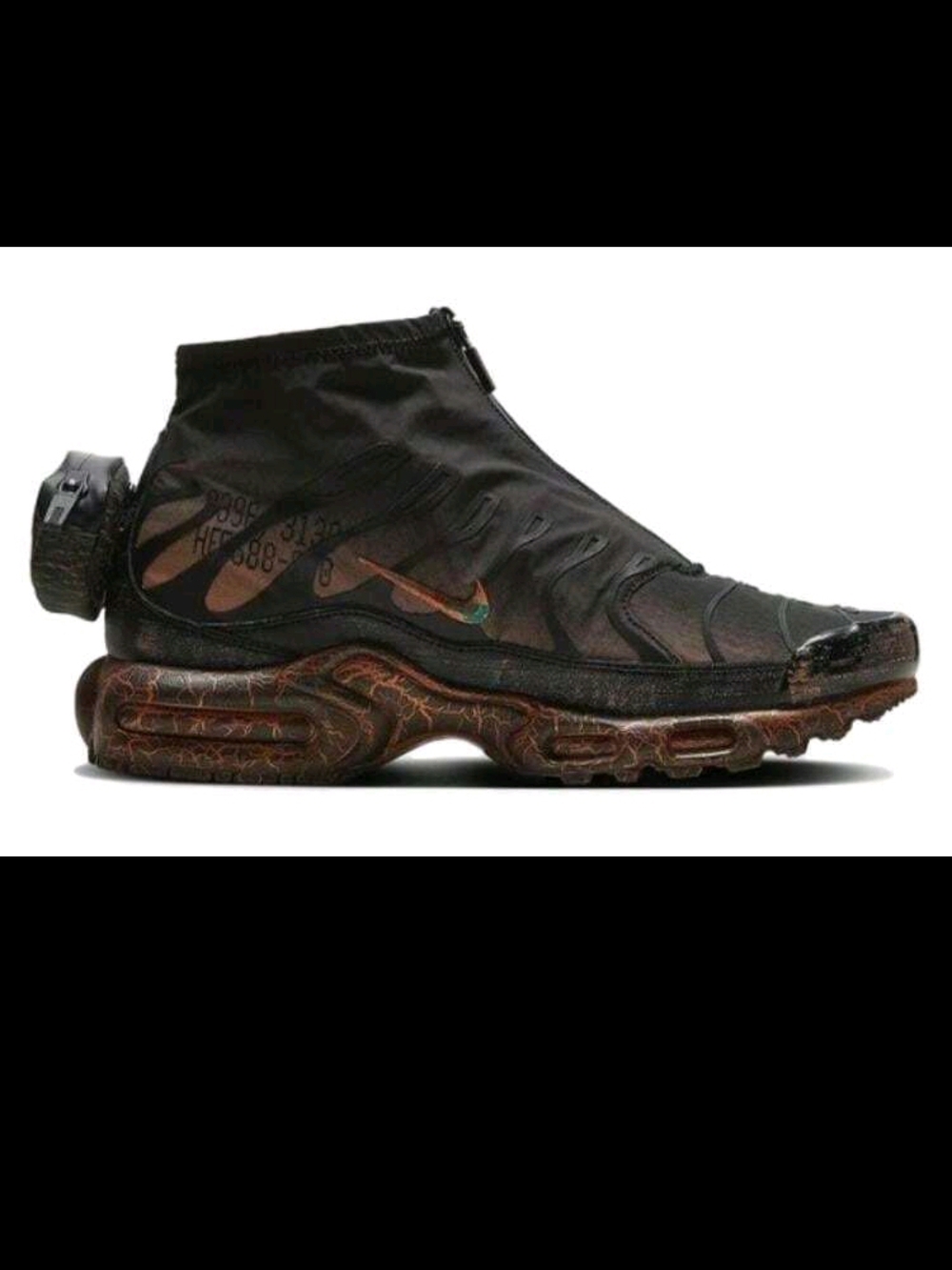 Nike Men’s Black High-Top Sneaker with Brown Marbled Sole